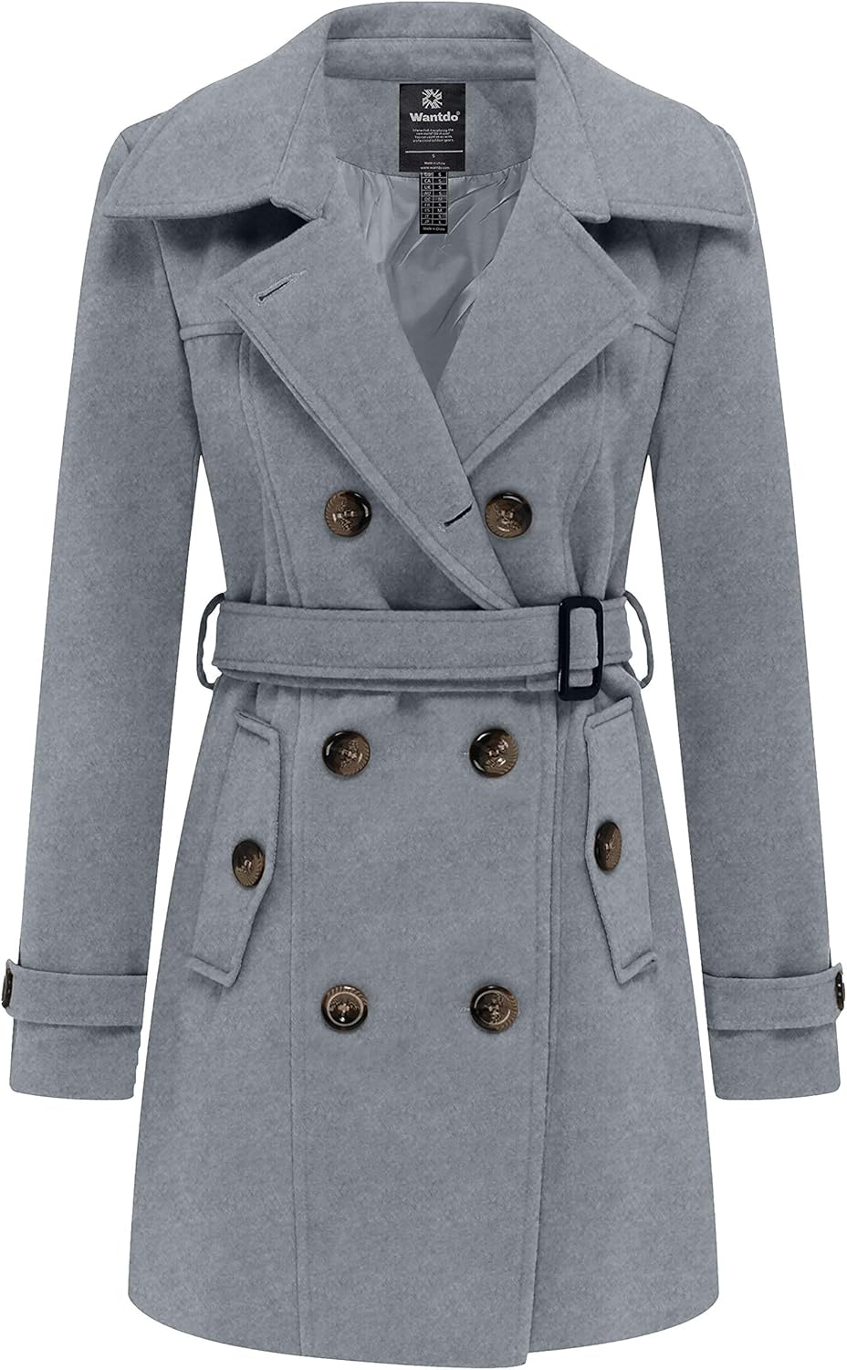 Wantdo Women's Double Breasted Pea Coat for Winter Comfort