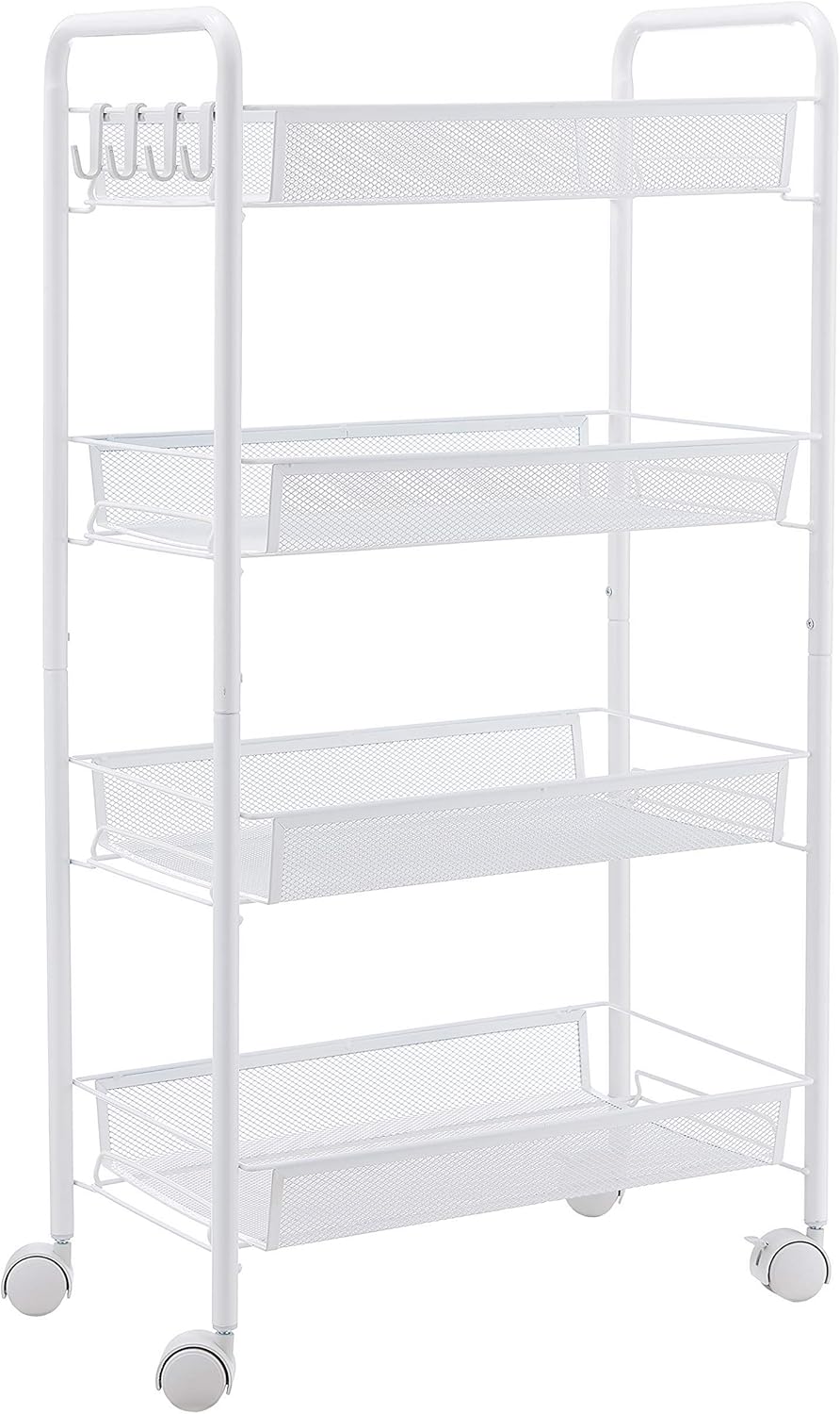 JANE EYRE Rolling Utility Storage Rack Cart on Wheels for Organizing