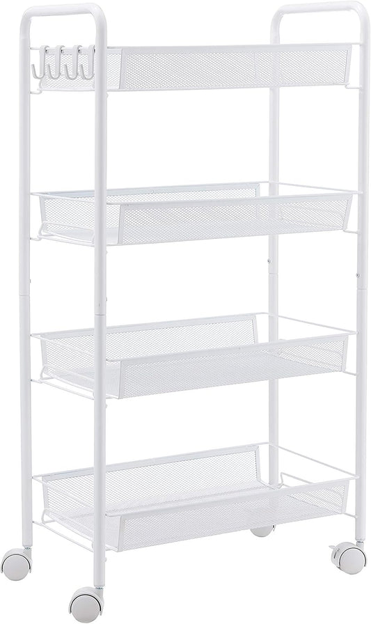 JANE EYRE Rolling Utility Storage Rack Cart on Wheels for Organizing