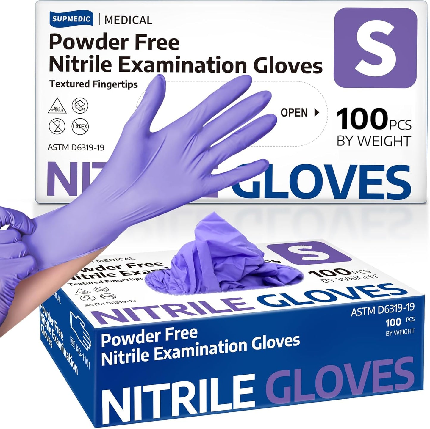 Purple Nitrile Gloves, Food Safe & Medical Grade, 100 Pcs