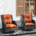 Mixed Grey Wicker Bistro Set with Orange Cushions - 3 Piece Patio