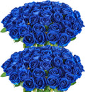Hananona 50 Artificial Roses in Bulk, Realistic Blue Roses for Decor