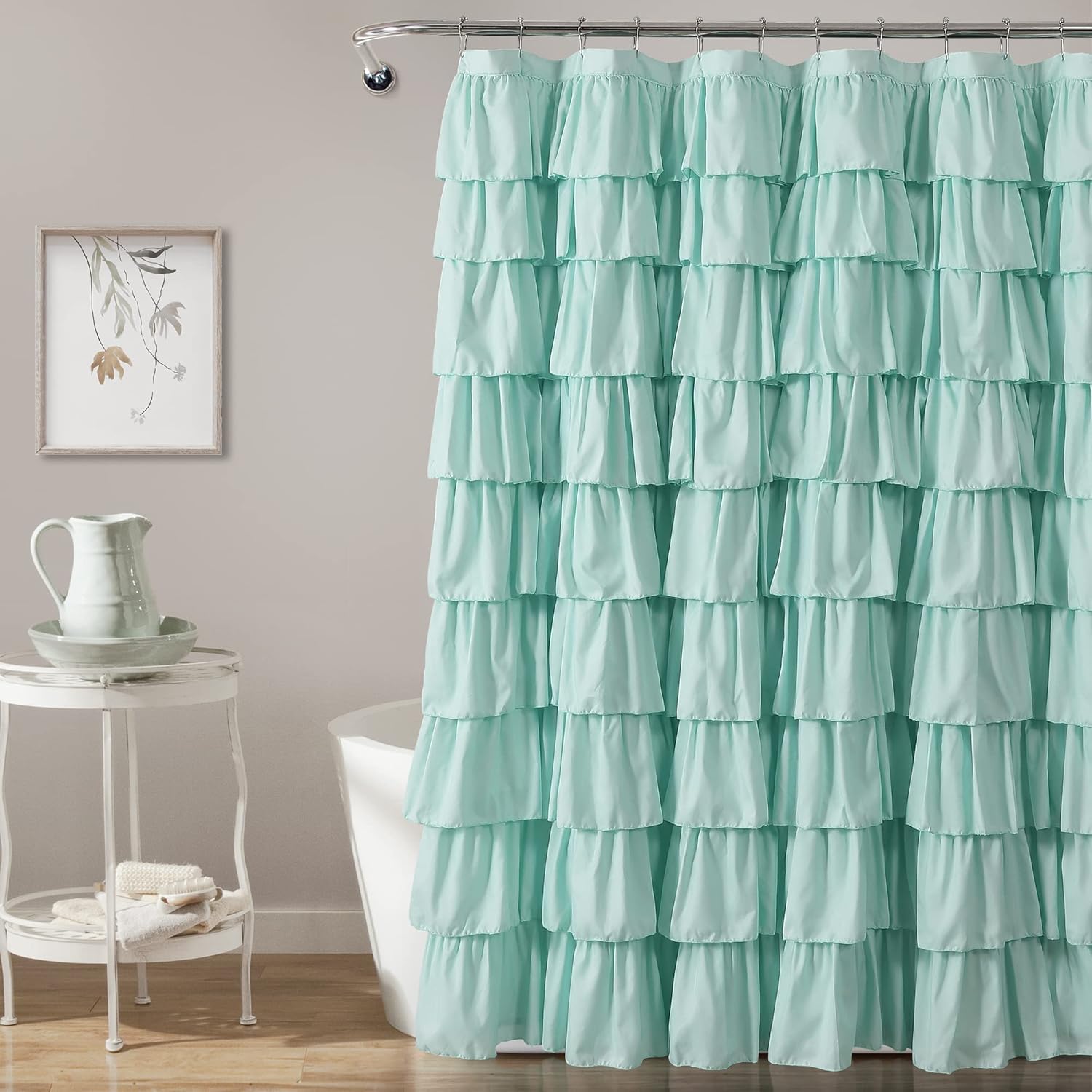 Lush Decor Ruffle Shower Curtain for Vintage Chic Bathrooms
