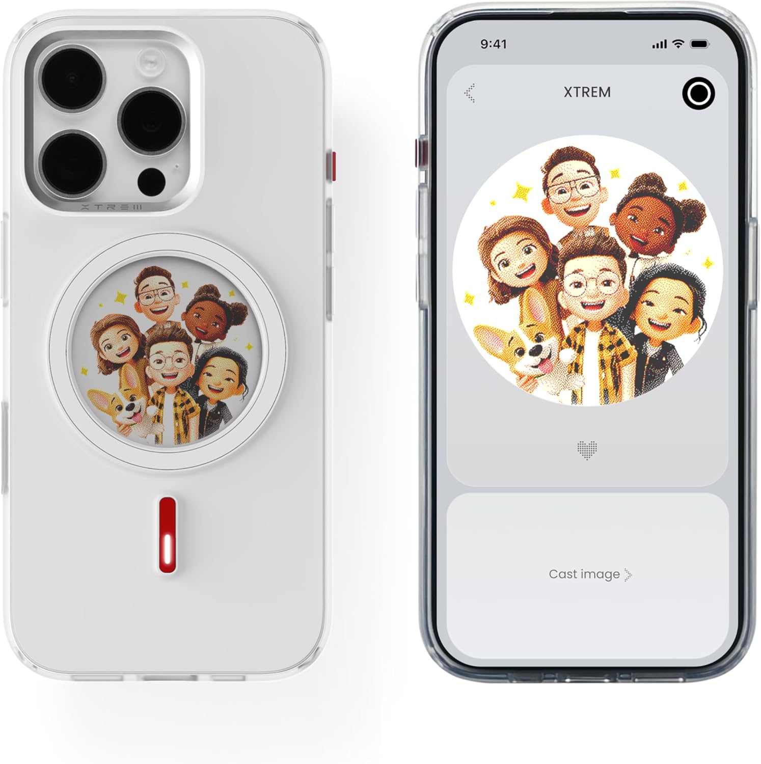 Oeli XTREM iPhone 15 Pro Case with Magnetic NFC E-Ink Display