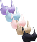 Suekaphin 5PACK Nursing Bra Wireless Bra Women's Sleeping (Style K7VW)