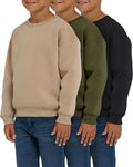 PURE CHAMP 3 Pack Boys Sweatshirts - Soft Fleece Crewneck