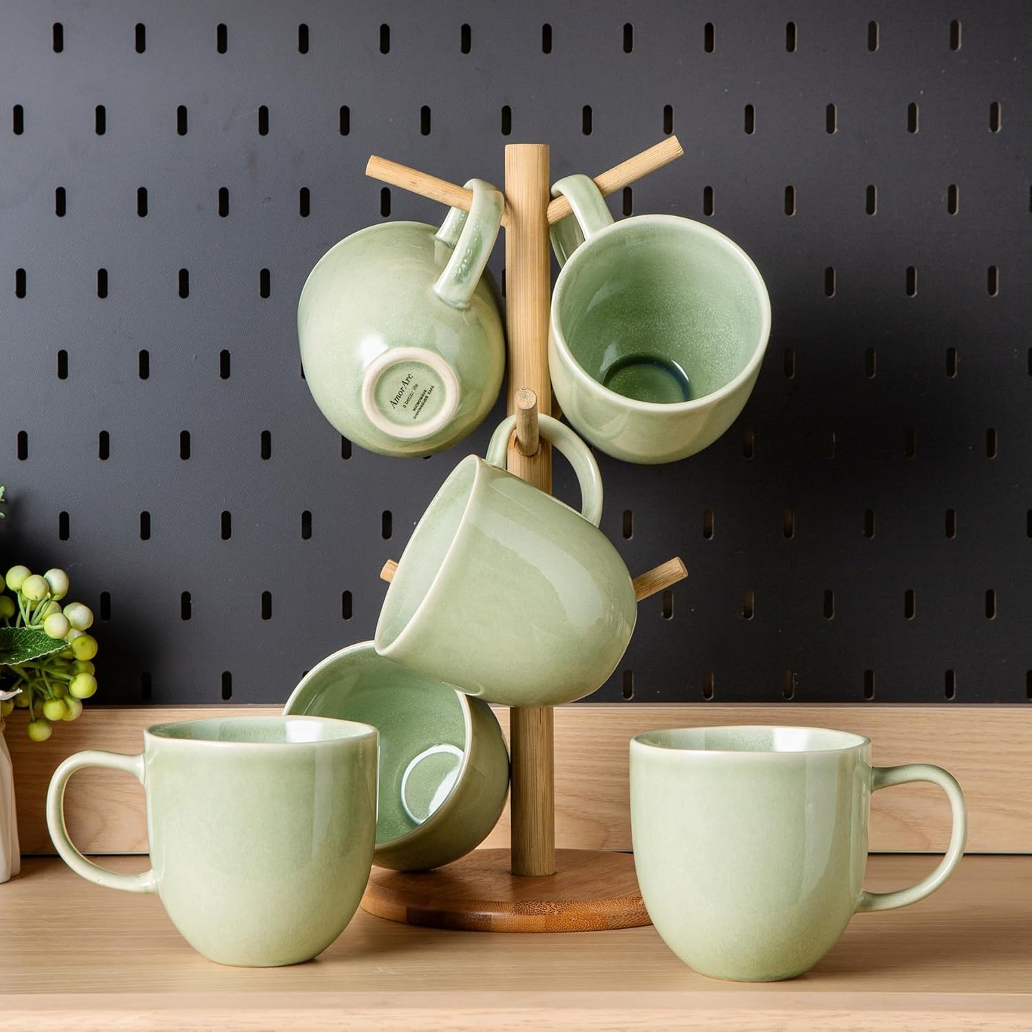 12oz Ceramic Coffee Mugs Set of 6 for Modern Coffee Lovers