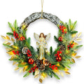 Angel Christmas Wreath 24 in - Rattan Ring with Resin Angel