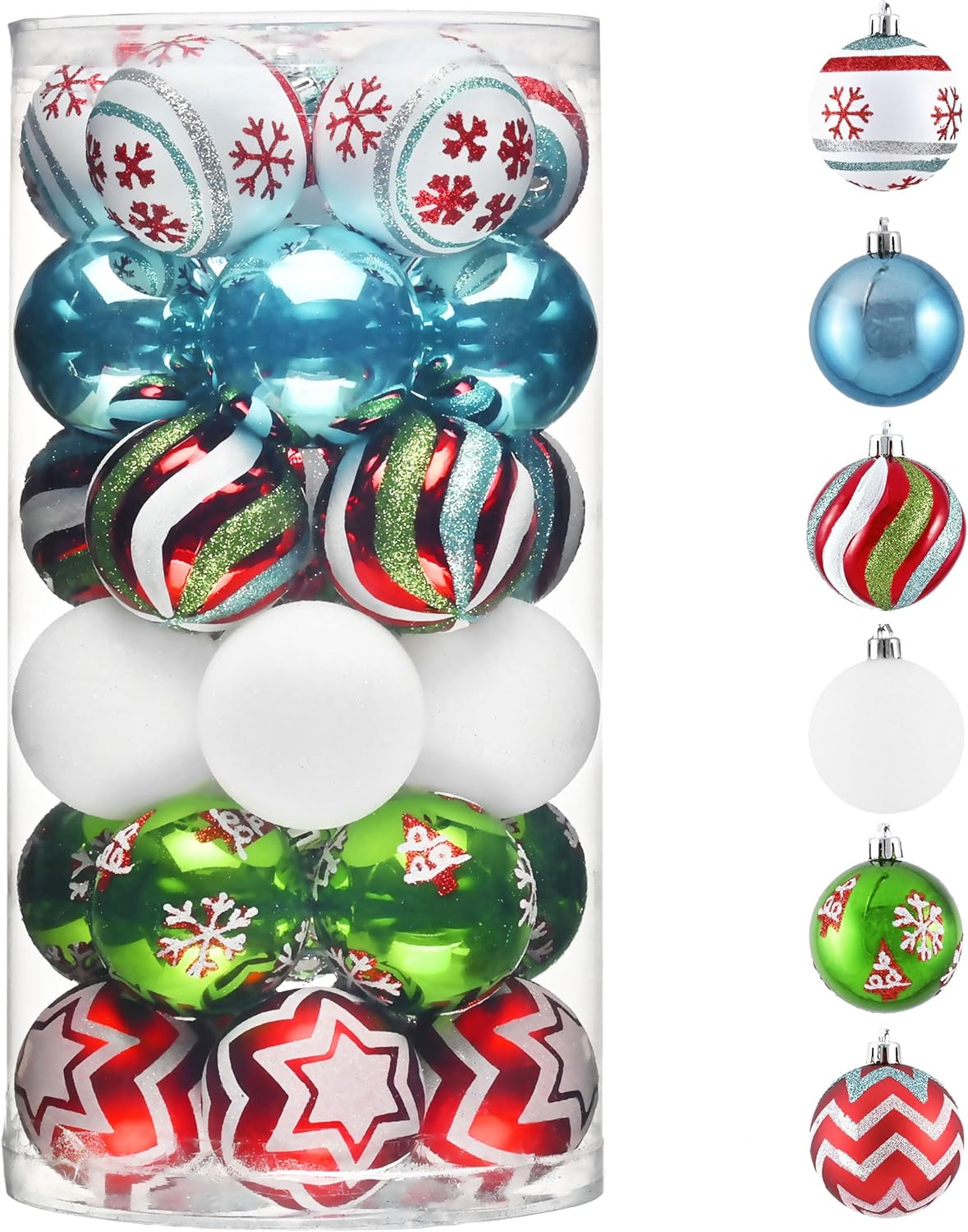 Valery Madelyn Christmas Ornaments Set of 30 for Holiday Decor