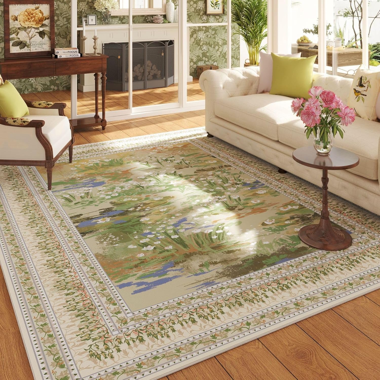 5x7 Area Rugs for Living Room and Bedroom, Vintage Washable Rug