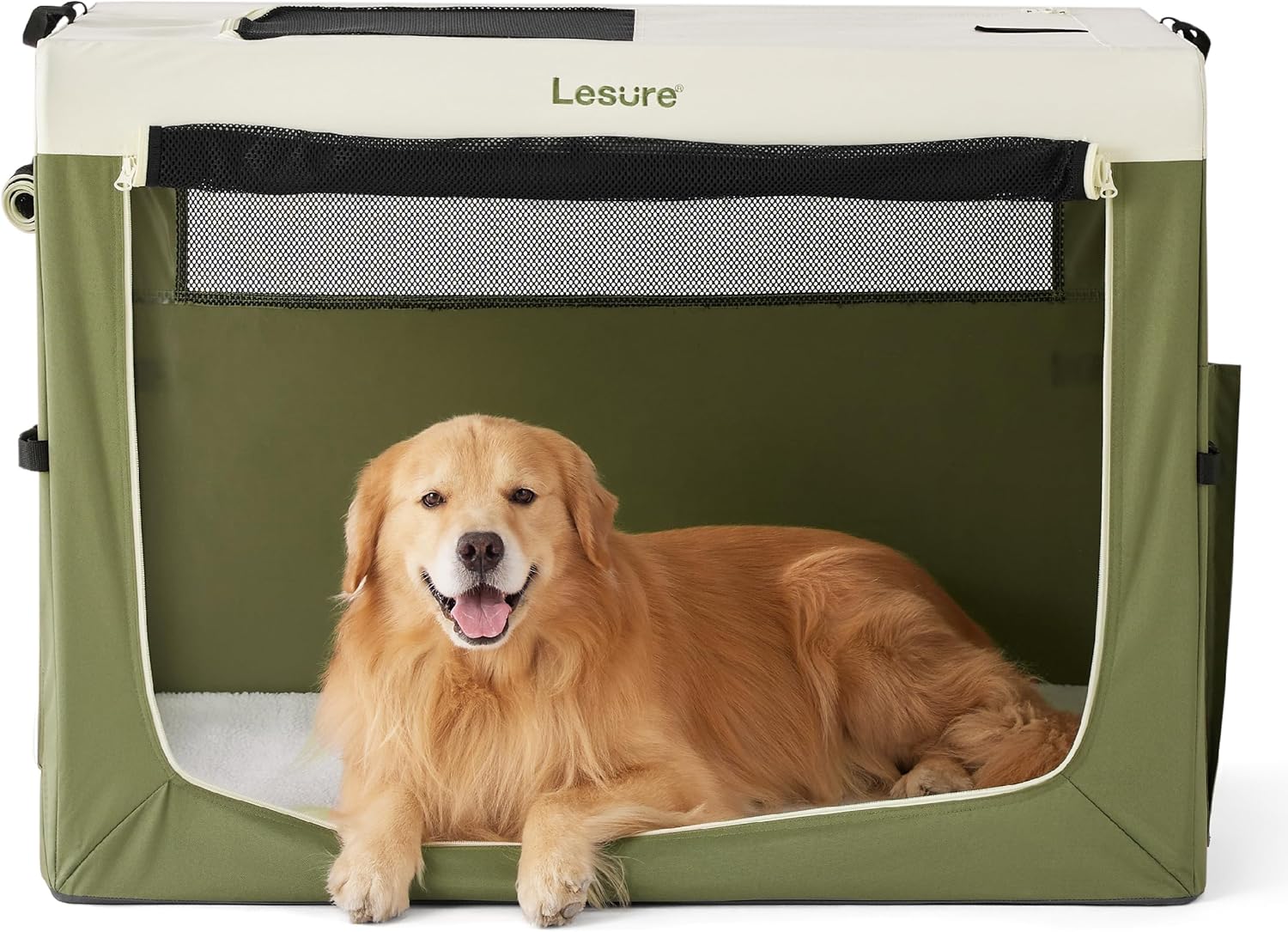 Lesure Collapsible Travel Dog Crate for Small Dogs, 42 Inch