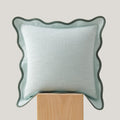 Double Stitch Scalloped Throw Pillow Cover 20 x 20 in - Soft Cotton
