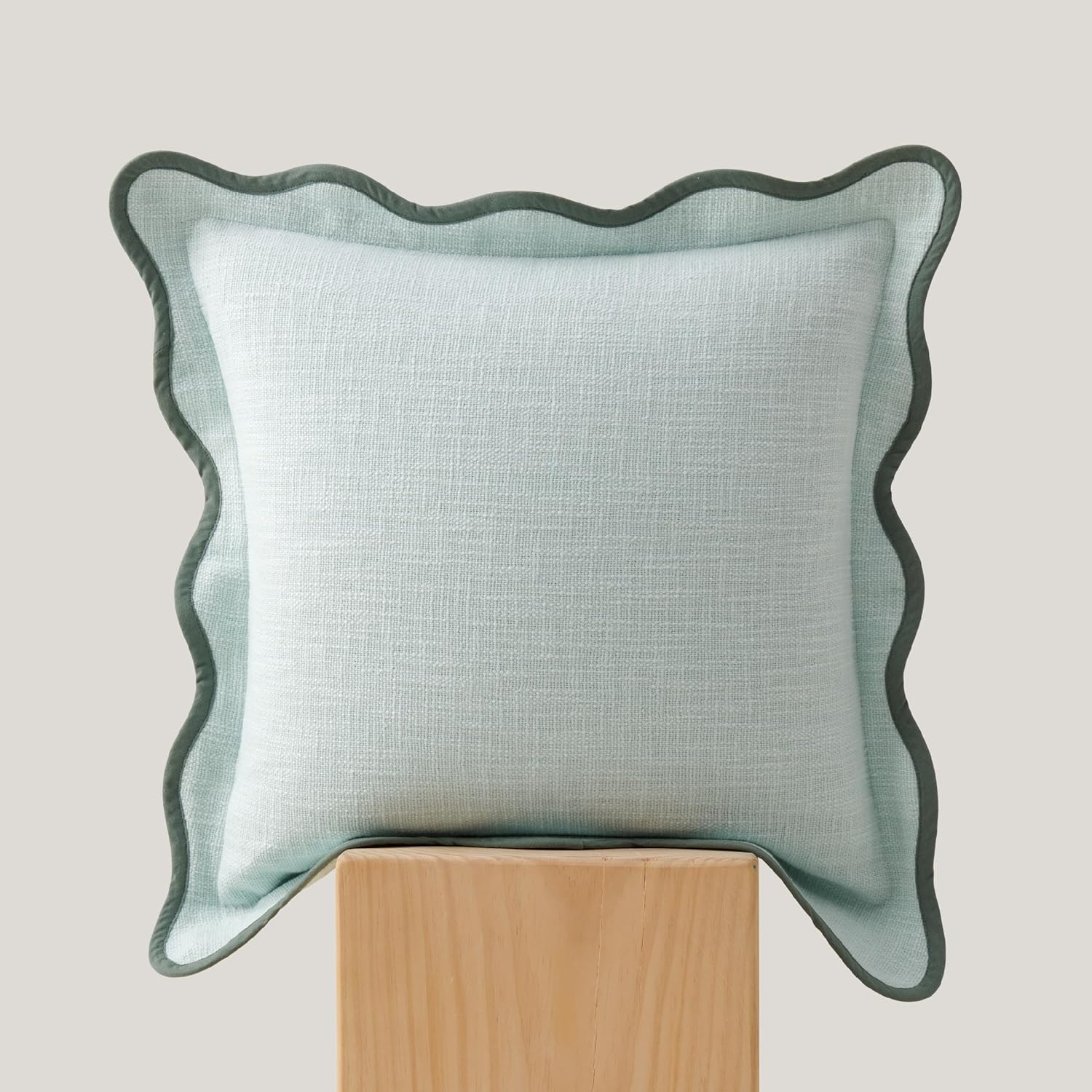 Double Stitch Scalloped Throw Pillow Covers for Modern Decor