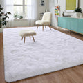 Fluffy White Rug 5x8 ft Soft Plush Shaggy Area Rug - Cozy, Non-Slip