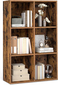 Bookshelf Cube Shelf with 6 Compartments - Compact Storage
