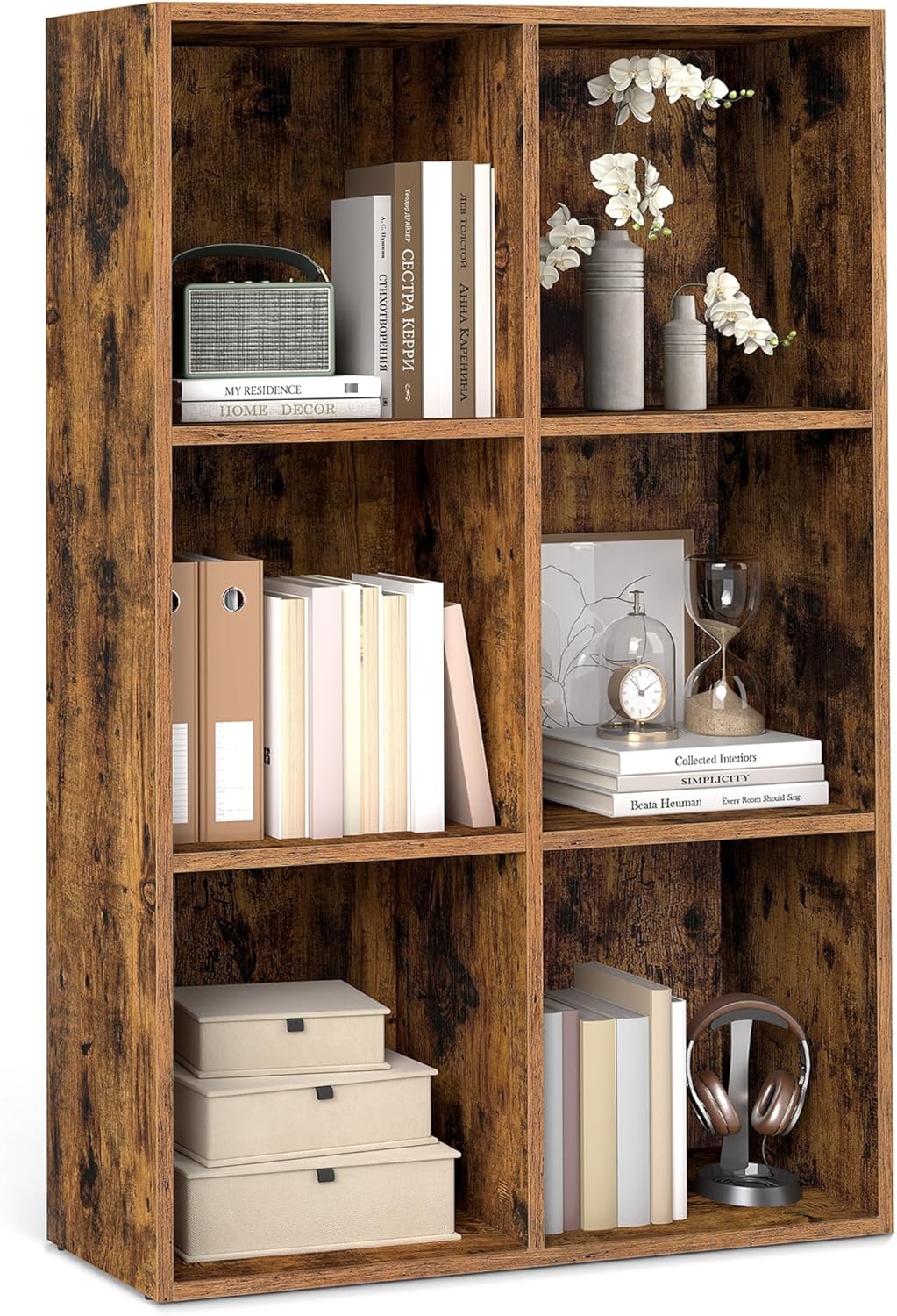 VASAGLE Custos Collection Bookshelf with 6 Compartments for Storage
