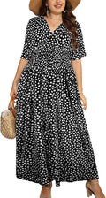 OSTOO Women's Plus Size Hawaii Empire Waist Floral Maxi Dress