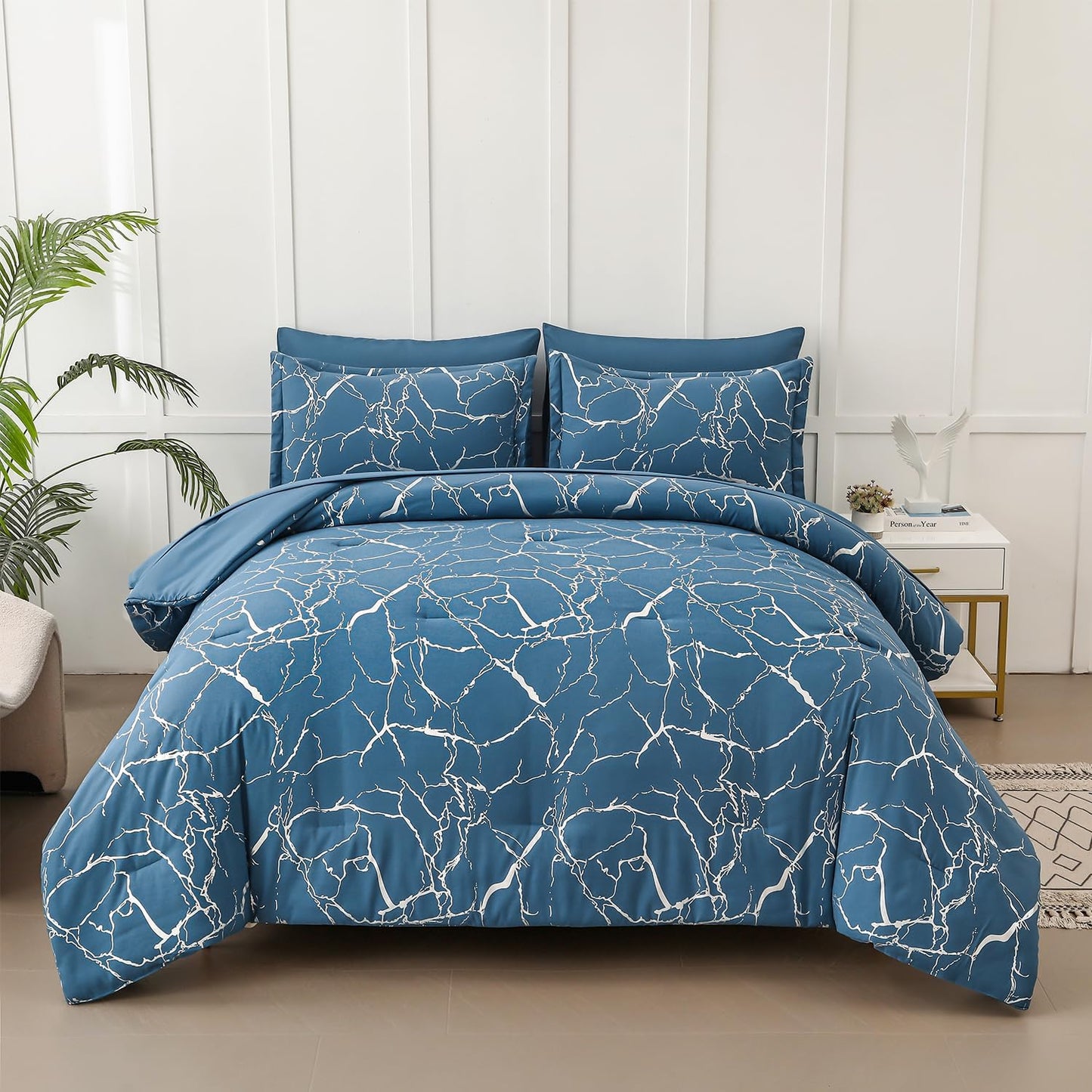 Yogeneg Sliver Metallic Marble King Size Comforter Set Review