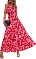 Women Summer Floral Maxi Dress - Comfortable Elegant Summer Wear