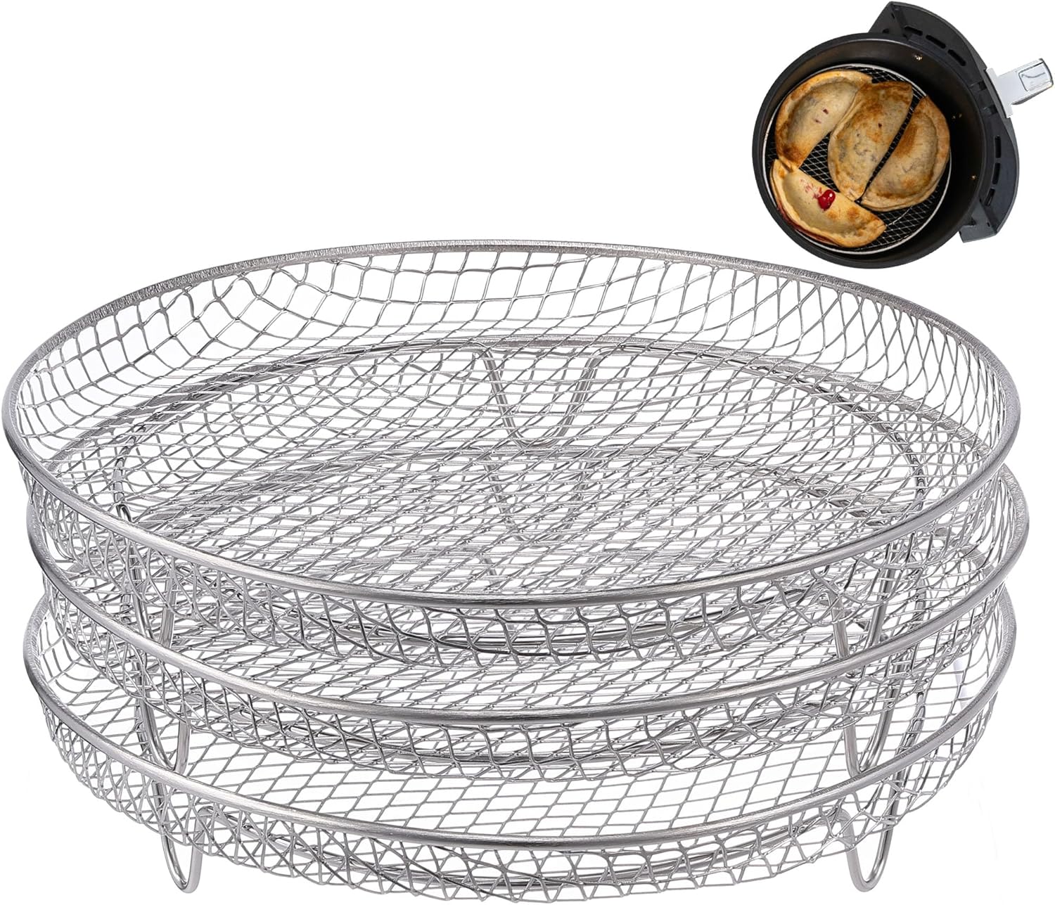 Multi-Layer Stainless Steel Air Fryer Rack Set