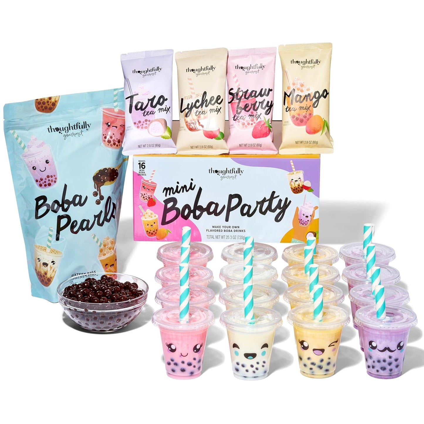 Thoughtfully Mini Boba Pearl Party Set for Bubble Tea Fun