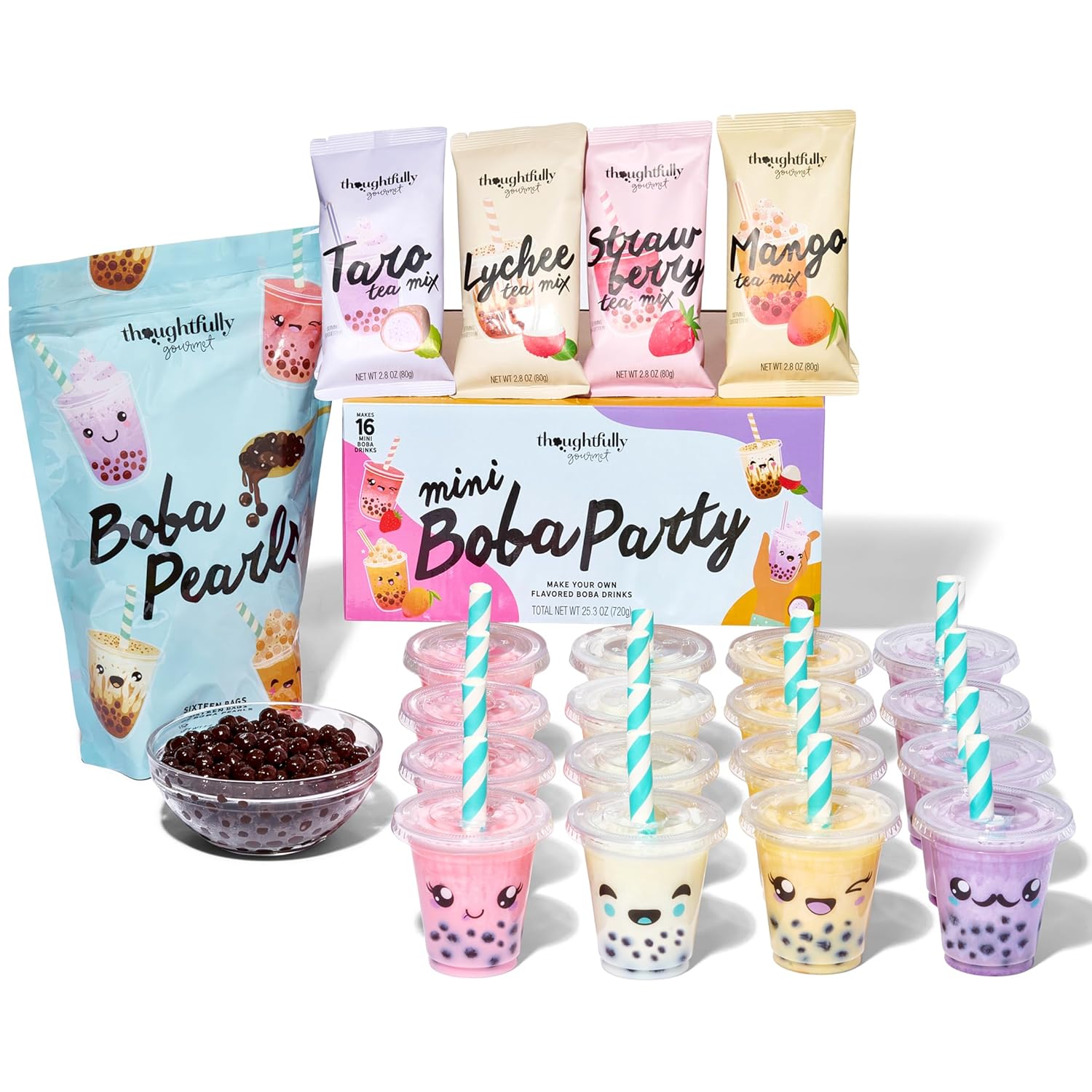 Thoughtfully Mini Boba Pearl Party Set for Bubble Tea Fun