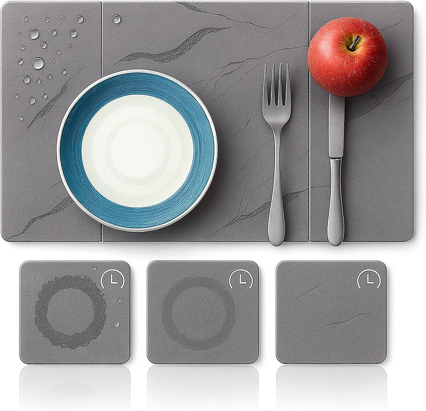 Stone Drying Mat for Kitchen Counter - Quick Dry & Heat Resistant