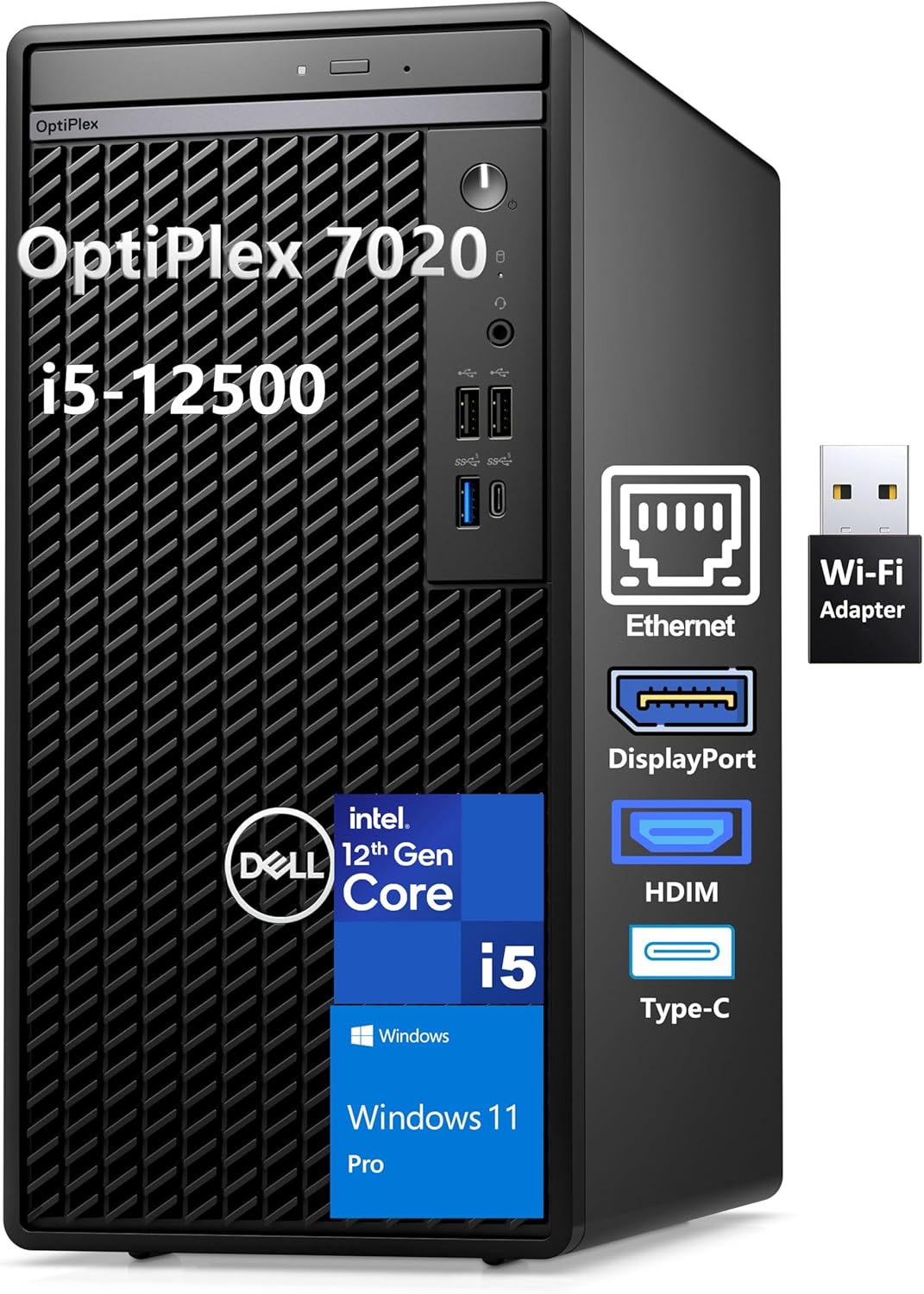 Dell Optiplex 7020 Desktop Computer with Intel i5-12500 Power