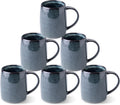 Large Ceramic Coffee Mugs Set of 6 18oz - Handmade Gradient Glaze