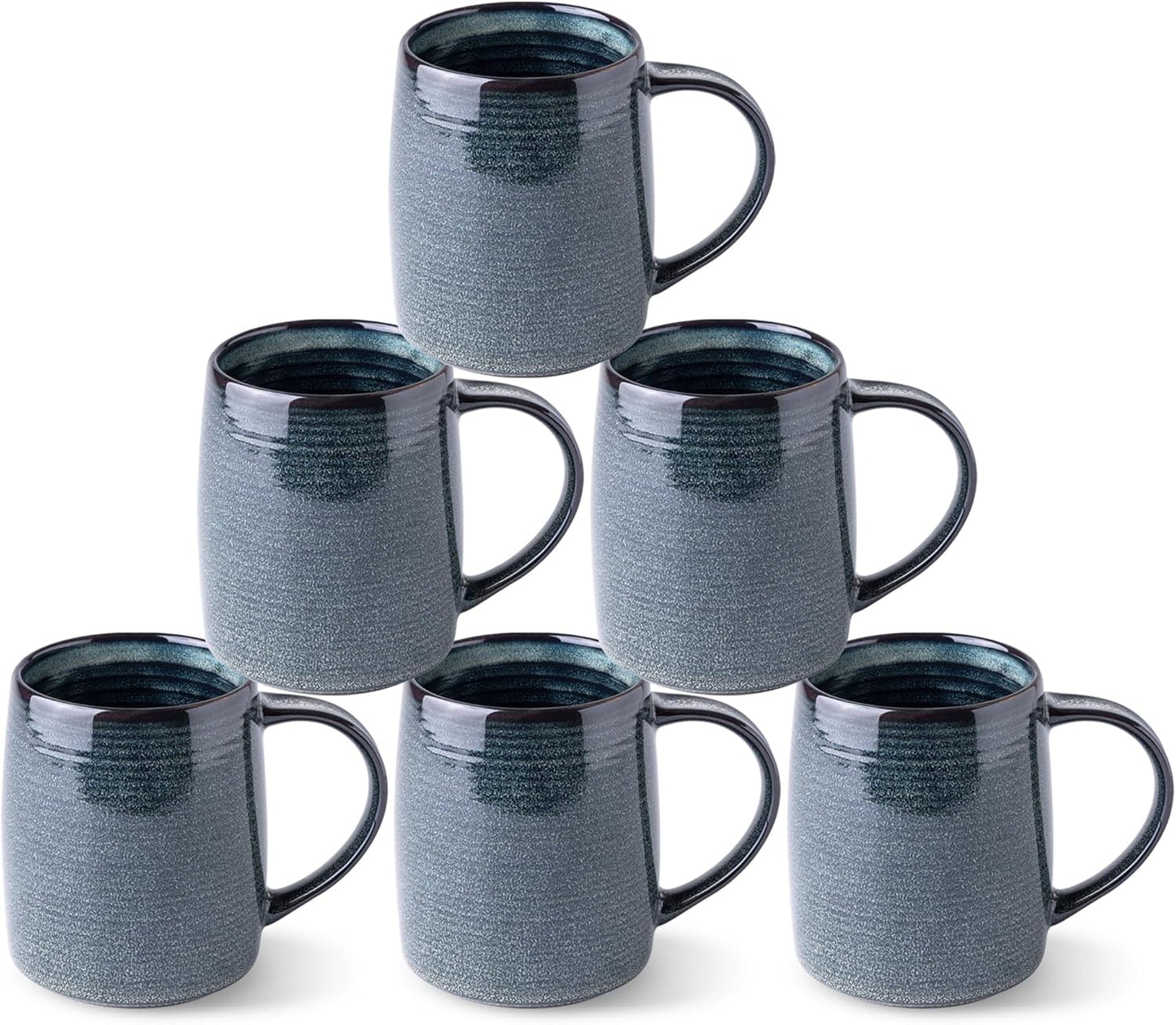 GBHOME Large Coffee Mugs Set of 6, 18oz Handmade Ceramic