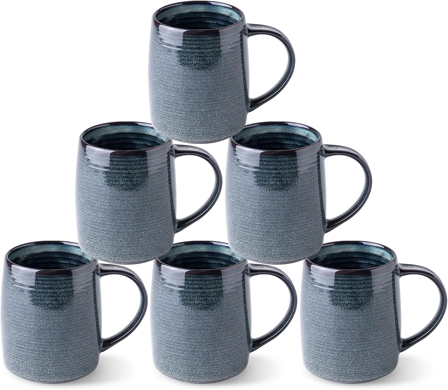 GBHOME Large Coffee Mugs Set of 6, 18oz Handmade Ceramic