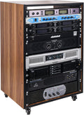 Sound Town DIY 16U Studio Rack with Walnut Laminate - DIY Studio Rack