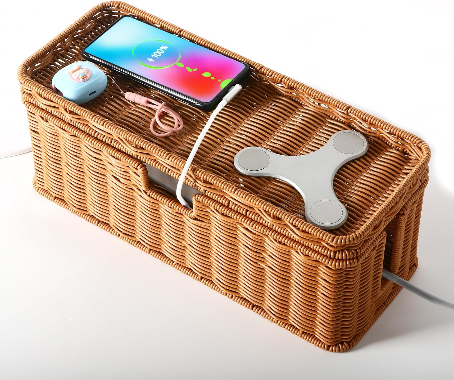 Handmade Rattan Cable Box: Organize in Style!