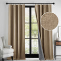 Linen Textured 100% Blackout Curtains 52 x 96 in - Thermal Insulated