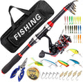 Fiberglass Telescopic Fishing Rod and Reel Combo - Travel Kit