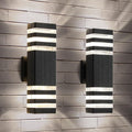 Up and Down Outdoor Wall Lights 2-Pack - Modern Black Porch Sconce