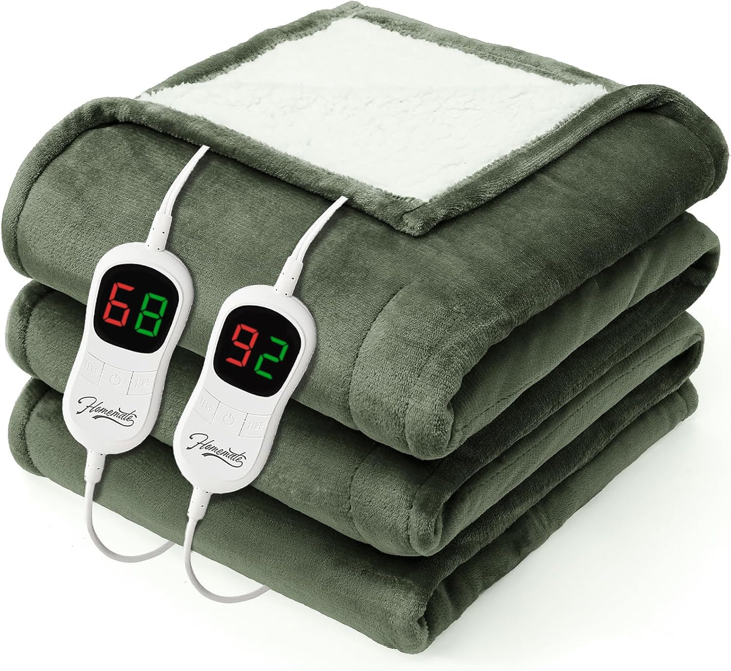 Homemate Electric Heated Blanket Queen - Soft Flannel Comfort