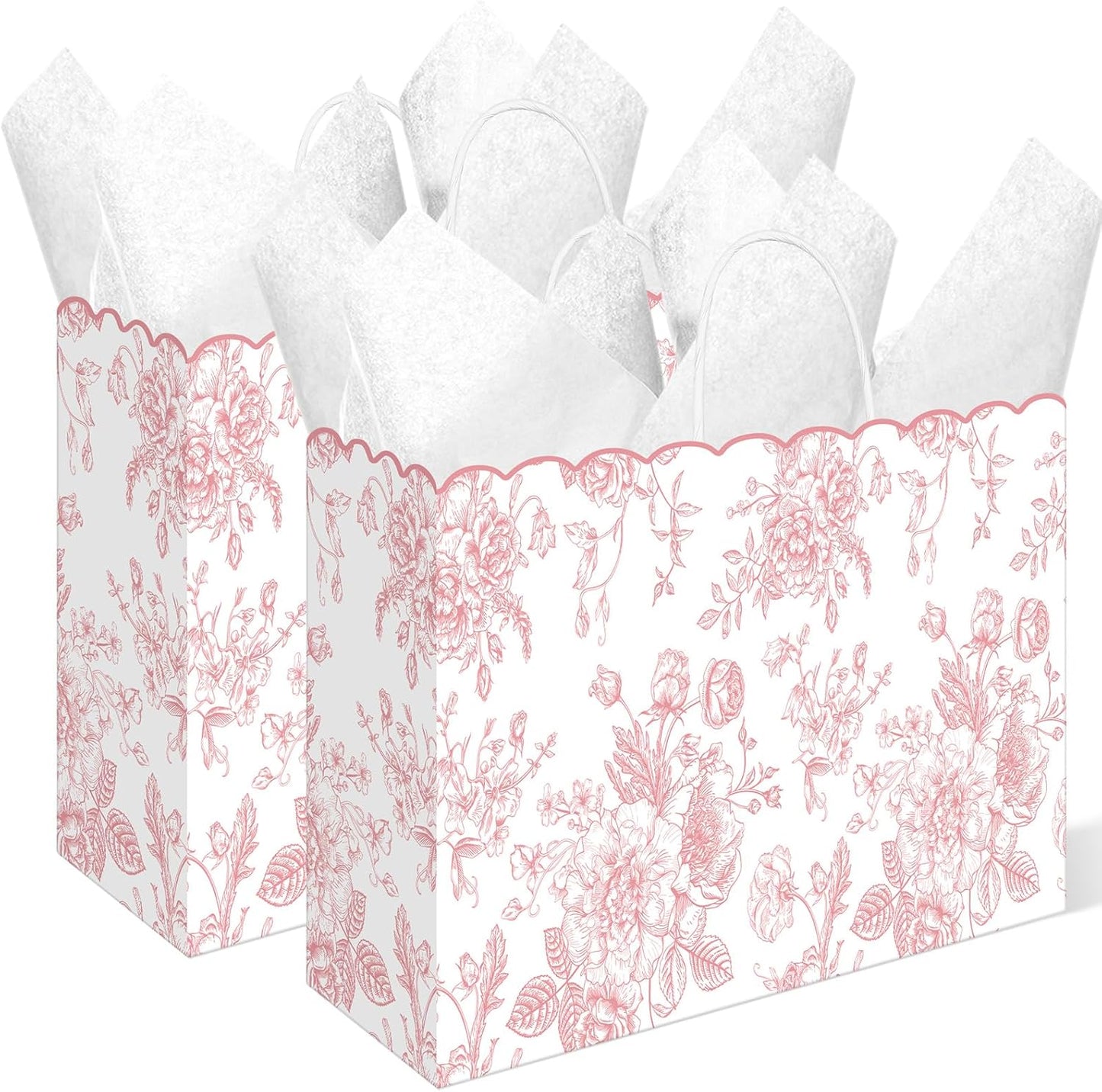 Extra Large Pink Floral Party Favor Bags for Any Celebration