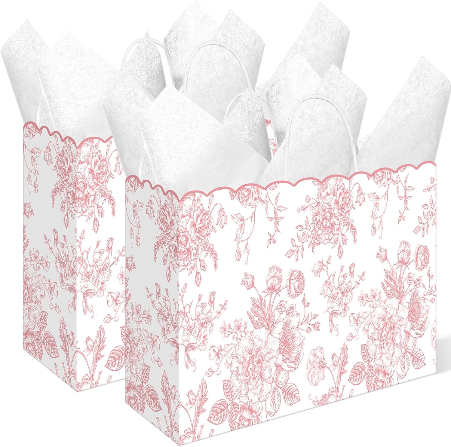 Extra Large Pink Floral Party Favor Bags for Any Celebration