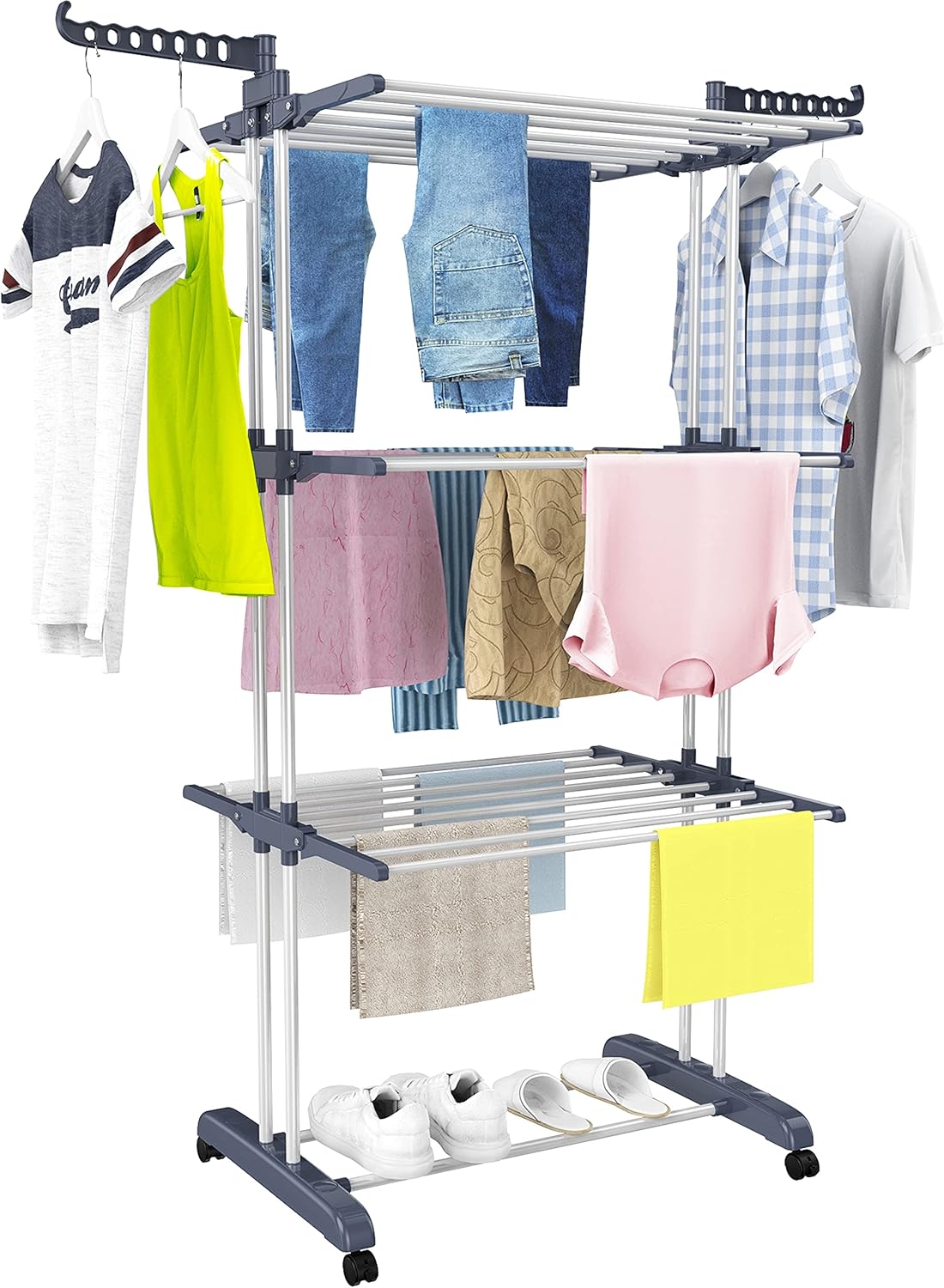 Oversized 4-Tier Clothes Drying Rack for Efficient Drying