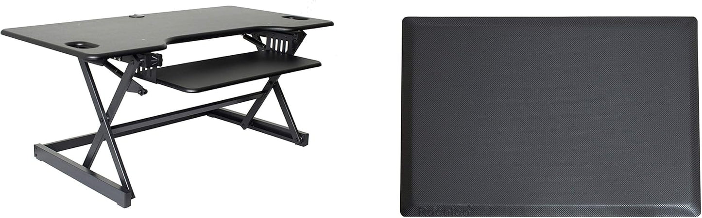 Rocelco 46in Large Height Adjustable Standing Desk Converter Bundle