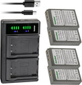 Kastar 4-Pack Battery and USB Charger Compatible with Olympus BLS-50