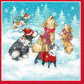 IHR Dogs Catching Snowflakes Cocktail Napkins, 20-Count