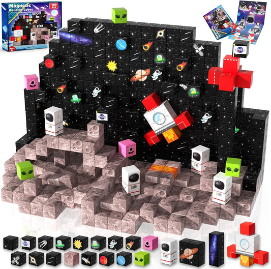 Goody King 100PCS Space Rocket Magnetic Building Blocks Set