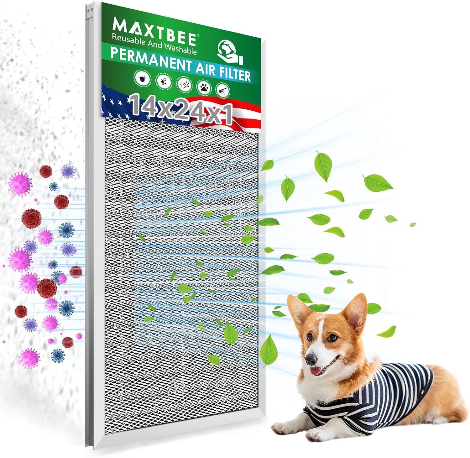 14x24x1 Electrostatic Air Filter for Healthier Home or Office