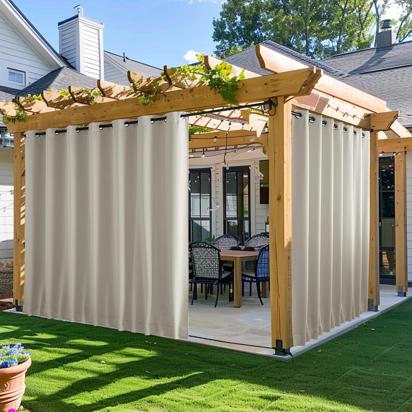 NICETOWN Waterproof Outdoor Curtains for Patio & Deck Privacy