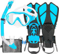 Kids Mask Fins Snorkel Set Snorkeling Packages - Comfortable
