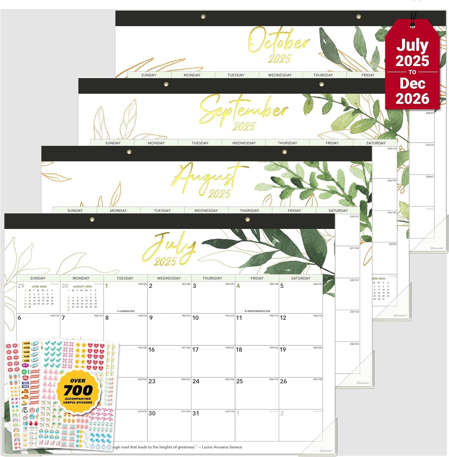 2025-2026 Academic Desk Calendar - Inspiring Quotes