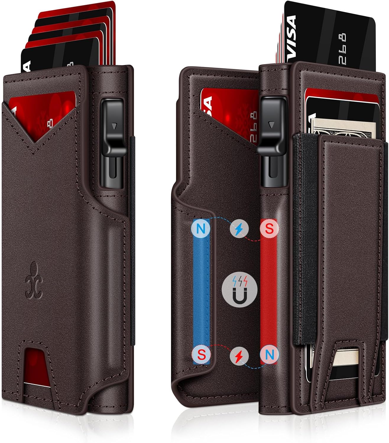 Slim Pop Up Card Holder Wallet for Men with RFID Blocking