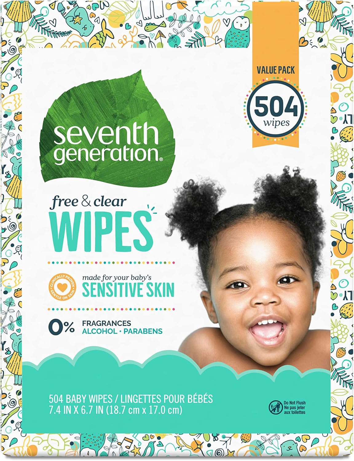 Seventh Generation Baby Wipes for Sensitive Skin Care 504 Count
